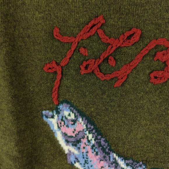NWT LL Bean x Todd Snyder Trout Fish Wool Sweater Mens Medium - Picture 3 of 8